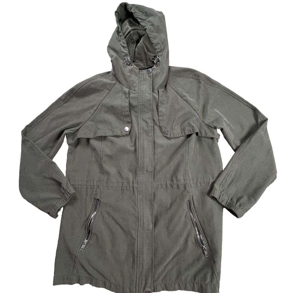 Cavalini Original Jacket Womens XL Green Lightweight Rain Windbreaker Hooded